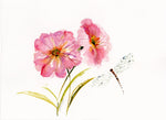 Load image into Gallery viewer, Pink Flowers with Dragonfly
