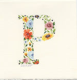 Load image into Gallery viewer, White Floral Initial - P
