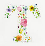 Load image into Gallery viewer, White Floral Initial - T
